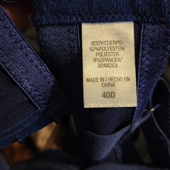 NWT 40D Bra Padded Navy Underwire - Picture 4 of 5